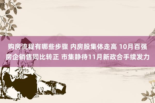 购房流程有哪些步骤 内房股集体走高 10月百强房企销售同比转正 市集静待11月新政合手续发力