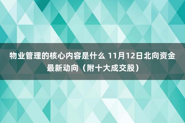 物业管理的核心内容是什么 11月12日北向资金最新动向（附十大成交股）