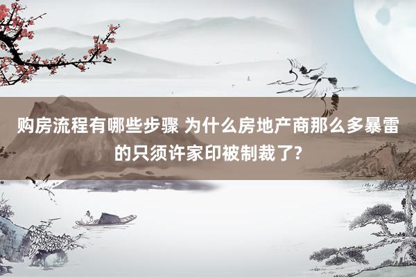 购房流程有哪些步骤 为什么房地产商那么多暴雷的只须许家印被制裁了?