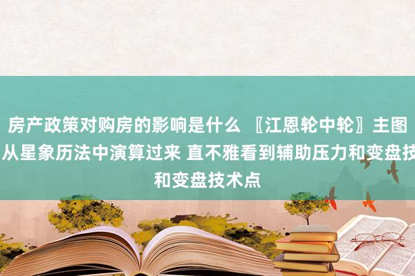 房产政策对购房的影响是什么 〖江恩轮中轮〗主图见识 从星象历法中演算过来 直不雅看到辅助压力和变盘技术点