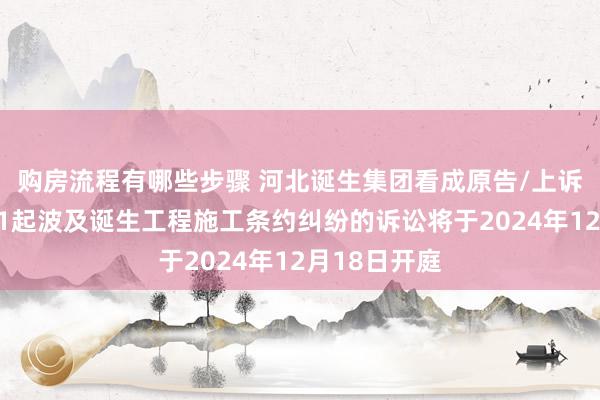 购房流程有哪些步骤 河北诞生集团看成原告/上诉东说念主的1起波及诞生工程施工条约纠纷的诉讼将于2024年12月18日开庭