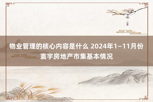 物业管理的核心内容是什么 2024年1—11月份寰宇房地产市集基本情况