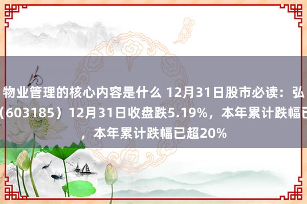 物业管理的核心内容是什么 12月31日股市必读：弘元绿能（603185）12月31日收盘跌5.19%，本年累计跌幅已超20%