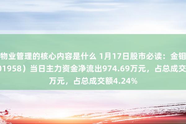 物业管理的核心内容是什么 1月17日股市必读：金钼股份（601958）当日主力资金净流出974.69万元，占总成交额4.24%