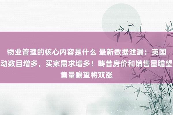 物业管理的核心内容是什么 最新数据泄漏：英国房产走动数目增多，买家需求增多！畴昔房价和销售量瞻望将双涨