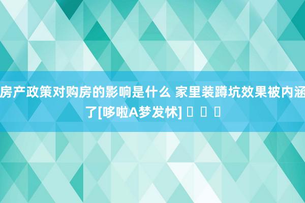 房产政策对购房的影响是什么 家里装蹲坑效果被内涵了[哆啦A梦发怵] ​​​