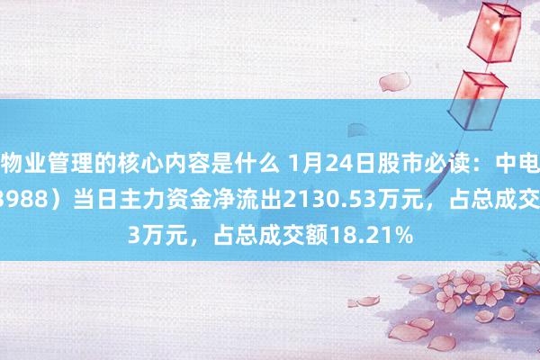 物业管理的核心内容是什么 1月24日股市必读：中电电机（603988）当日主力资金净流出2130.53万元，占总成交额18.21%