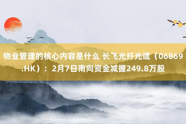 物业管理的核心内容是什么 长飞光纤光缆（06869.HK）：2月7日南向资金减握249.8万股