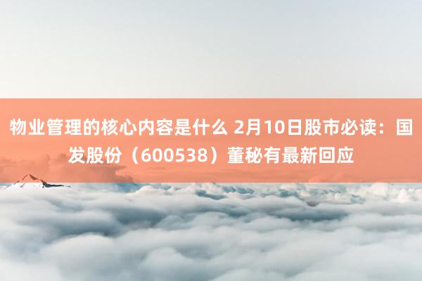 物业管理的核心内容是什么 2月10日股市必读：国发股份（600538）董秘有最新回应