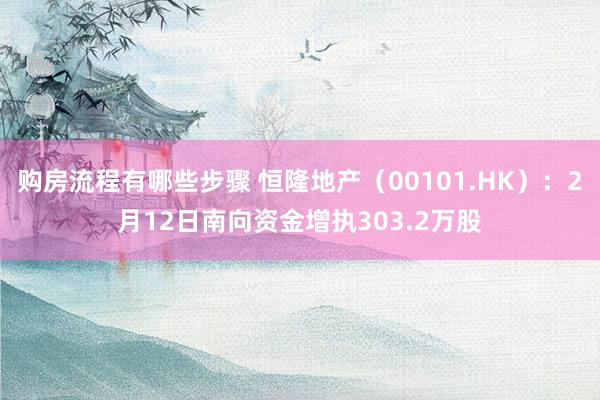 购房流程有哪些步骤 恒隆地产（00101.HK）：2月12日南向资金增执303.2万股