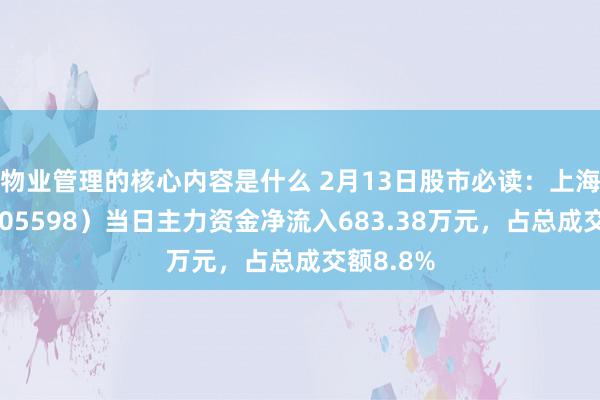 物业管理的核心内容是什么 2月13日股市必读：上海港湾（605598）当日主力资金净流入683.38万元，占总成交额8.8%