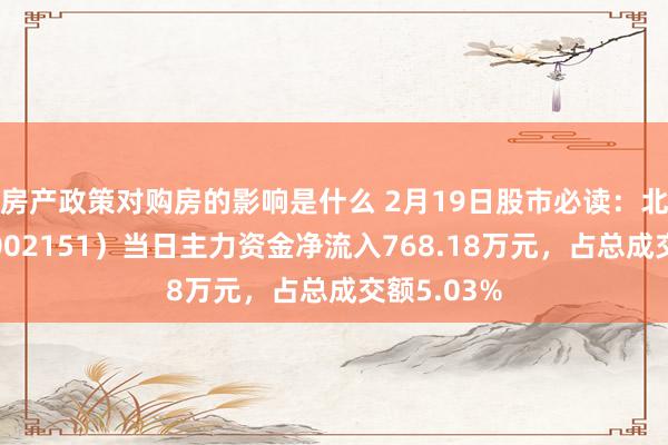 房产政策对购房的影响是什么 2月19日股市必读：北斗星通（002151）当日主力资金净流入768.18万元，占总成交额5.03%