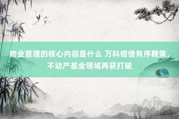 物业管理的核心内容是什么 万科偿债有序鞭策，不动产基金领域再获打破